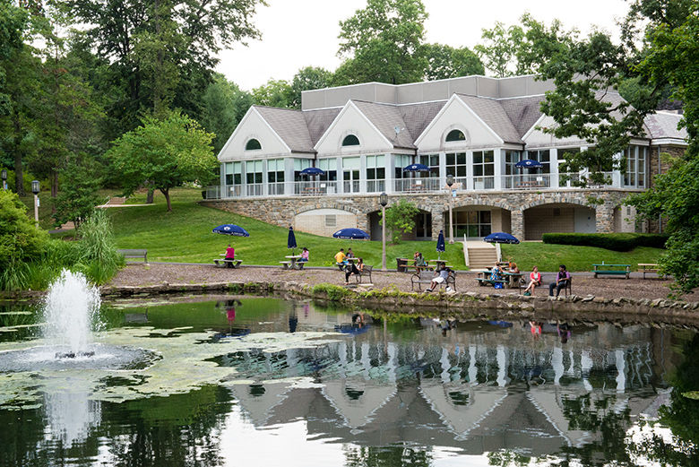 Lares building and pond 