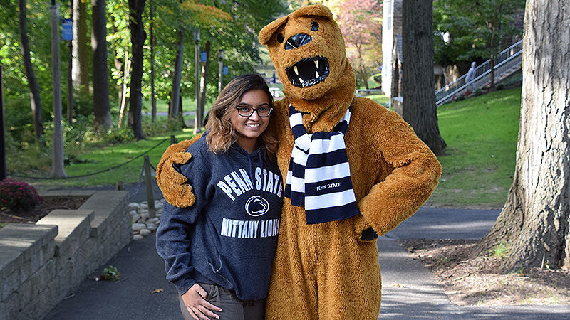 student and lion