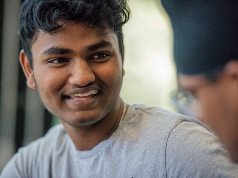 close up of student smiling