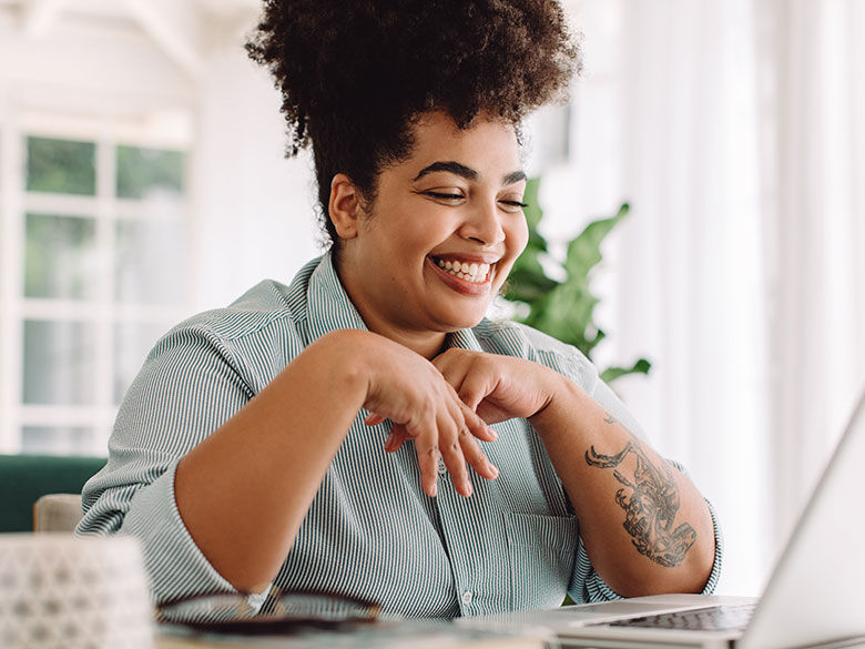 woman at a laptop