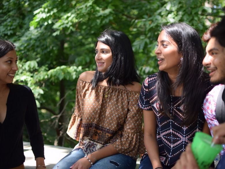 students sitting together