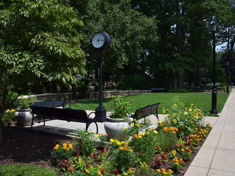 Sutherland Plaza with clock 