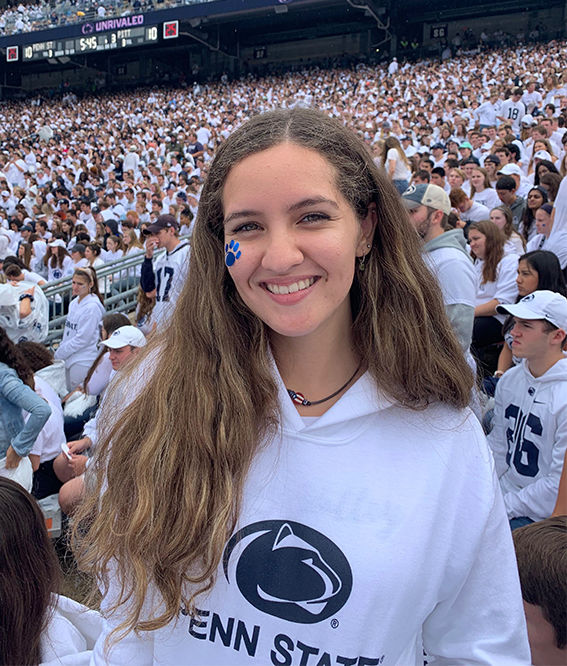 Alyssa Ortiz at a Penn State football game