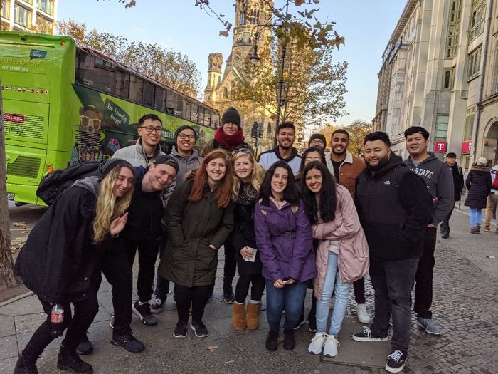 Students pose for a photo in Germany