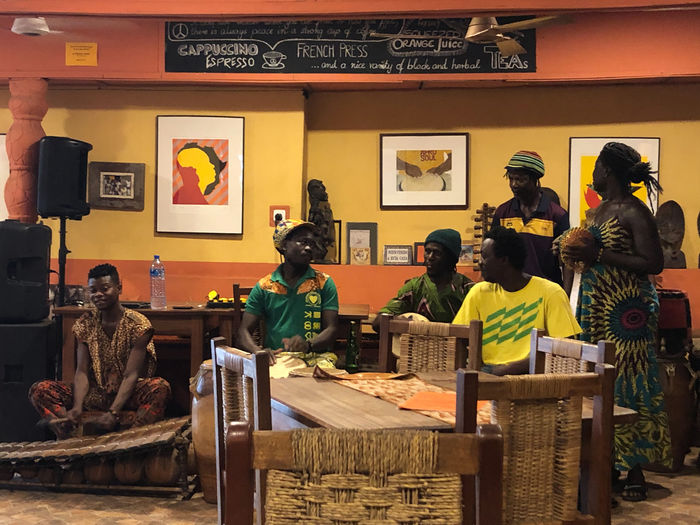 Ghana inside a restaurant 