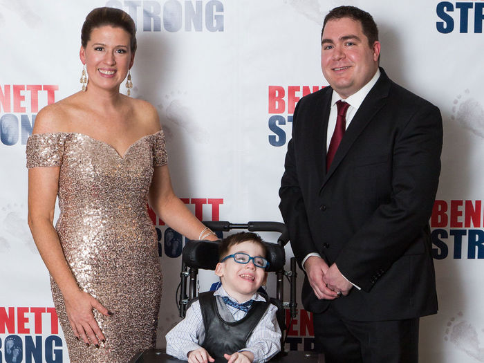 Mary, Bennett and Joe Pellegrino at the BennettStrong annual gala