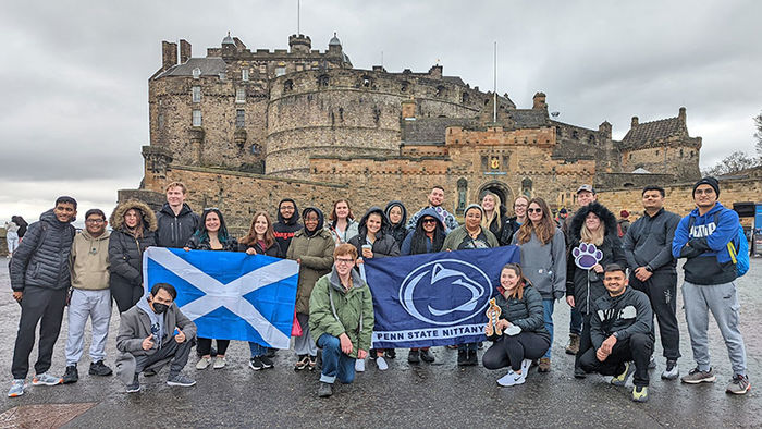 Penn State Abington student group in scotland