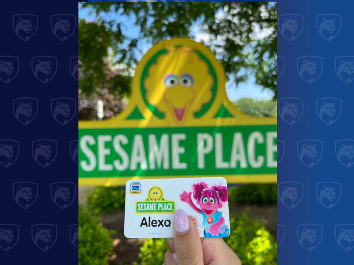 Sesame Place logo and name badge