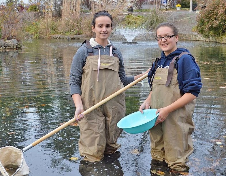 Cloverly Gardens pond girls