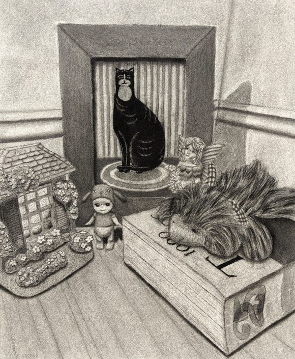 Personal Still Life Charcoal on paper 17″ x 22″