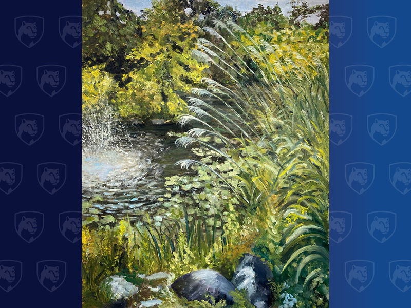 Painting of a pond