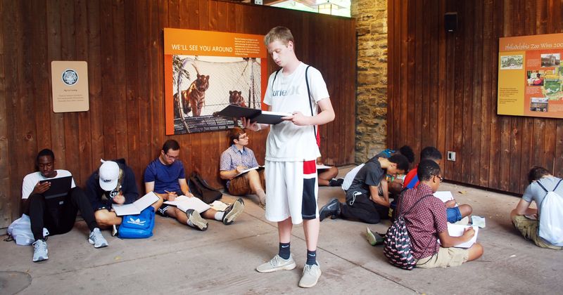 Students studying