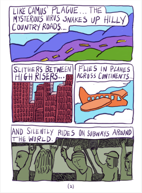 comic page about spread of covid-19