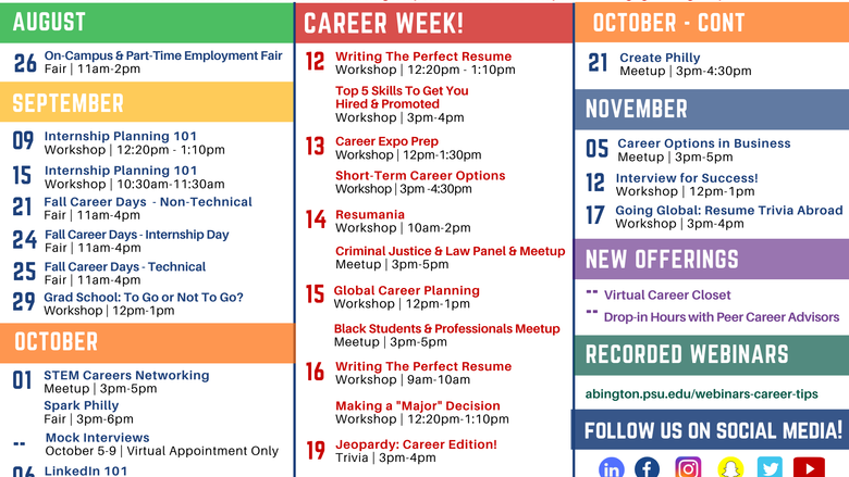 CPD Fall Calendar of Virtual Events
