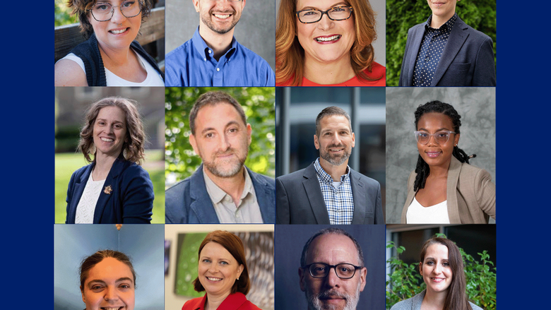 The 2024-25 Teaching and Learning Technologies Faculty Advisory Committee members are, from top left, Alison Borkowska, Chris Gamrat, Dawn Pfeifer Reitz, Dylan Paré; Emily Rimland, Kevin Haworth, John Haubrick, Kimberley Hemmings-Jarrett; Mary Ann Smith, Melanie Miller Foster, Stuart Selber and Tiffany Petricini. Not pictured is Seth Powless. 