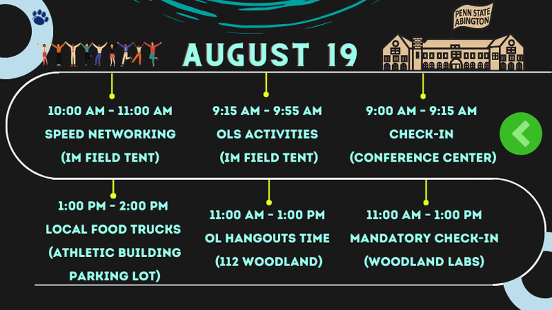 ISO aug 19 schedule of events