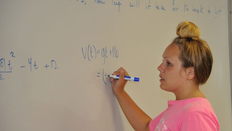 MAP math problem on board