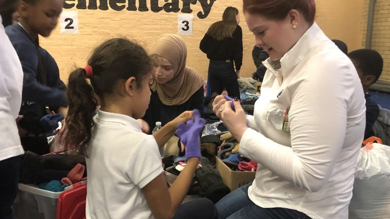 Abington McClure Elementary Warm Wear event