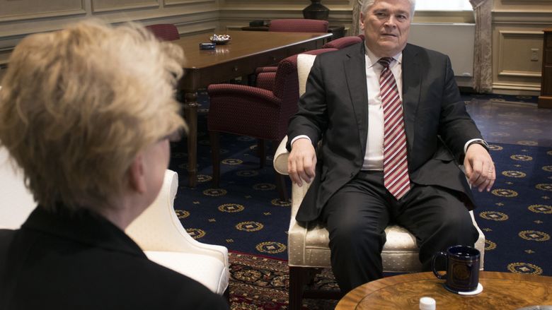 President Barron with Barbara Dewey