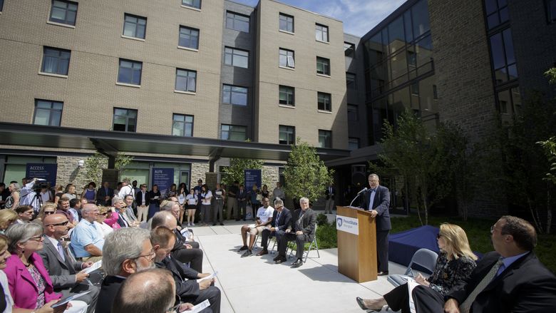 Ribbon cutting Abington residence hall