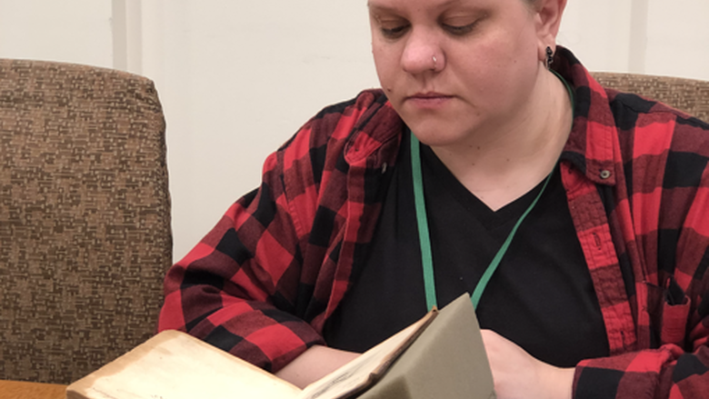 Abington student at the Folger