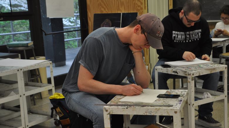 Abington art self-portraits