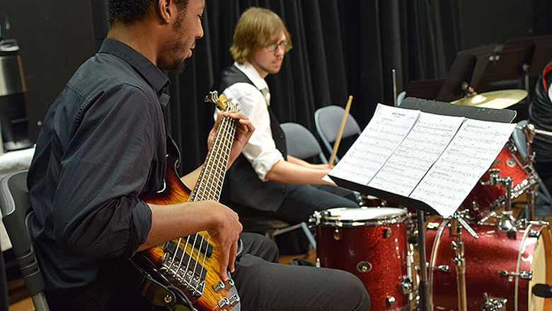 Bass guitar and drums