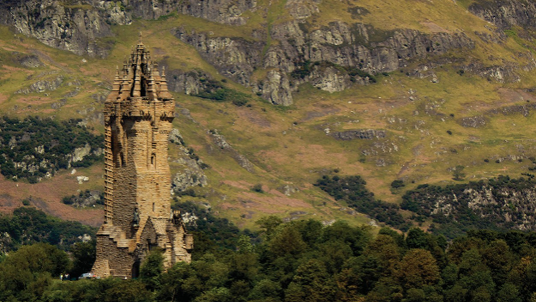 castle in mountain in Scotland