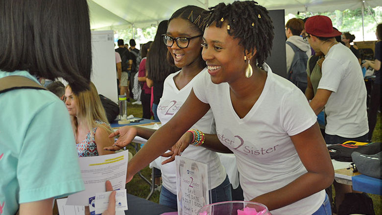 Employers talking to students