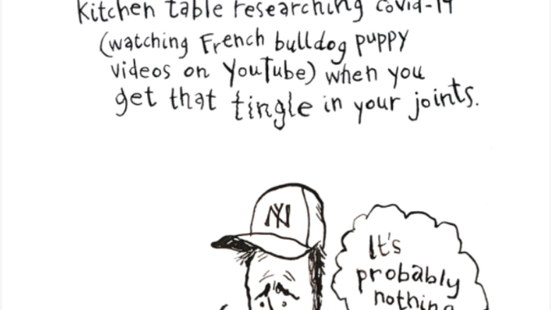 comic of man starting to feel ill