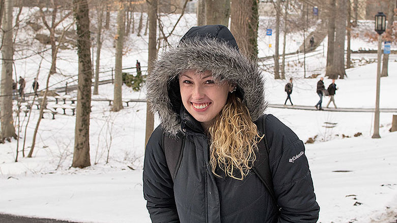 cold student in January