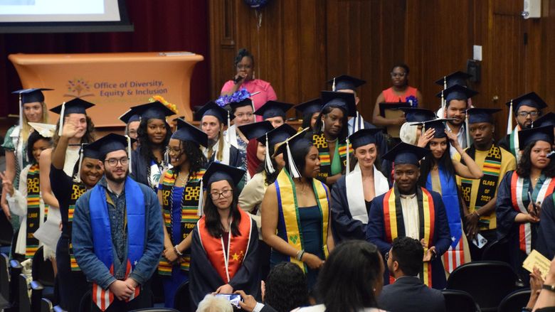 cultural graduation students standing