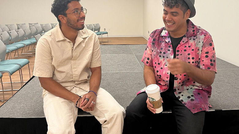 Latine Student Organization President Daniel Garcia and Saul Flores speak