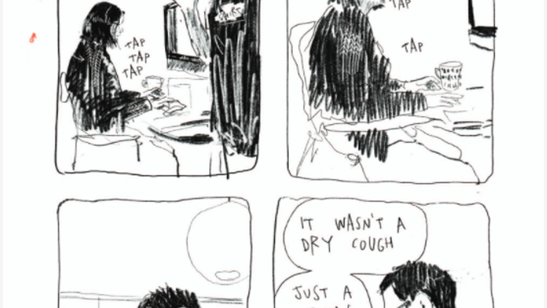comic of man coughing