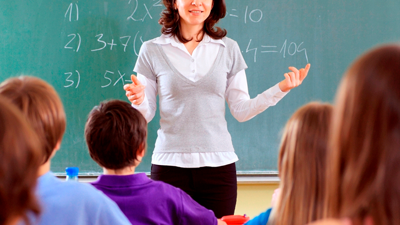 Teacher teaching a classroom