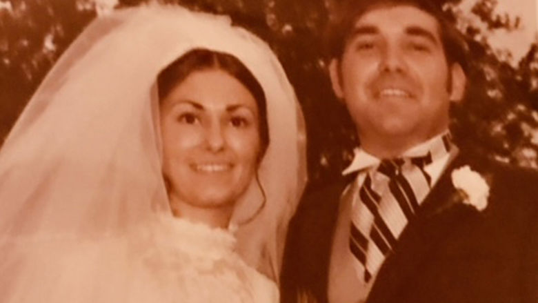 Barb and Sam Evans on their wedding day in 1971