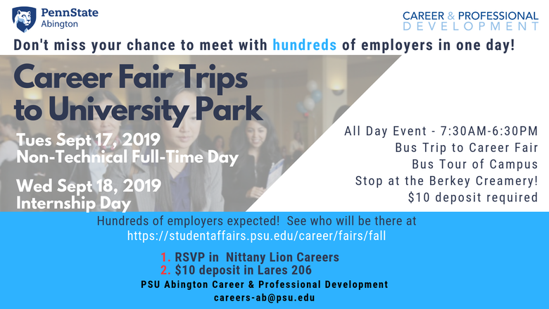 Fall Career Days 2019 Bus Trip Graphic