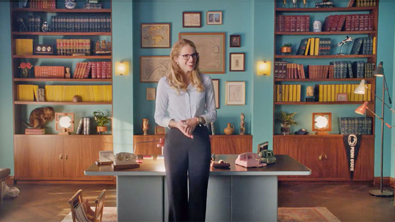 woman in college office