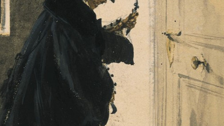 Animated skelton wearing top hat and coat