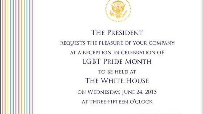 White House LGBT reception invitation