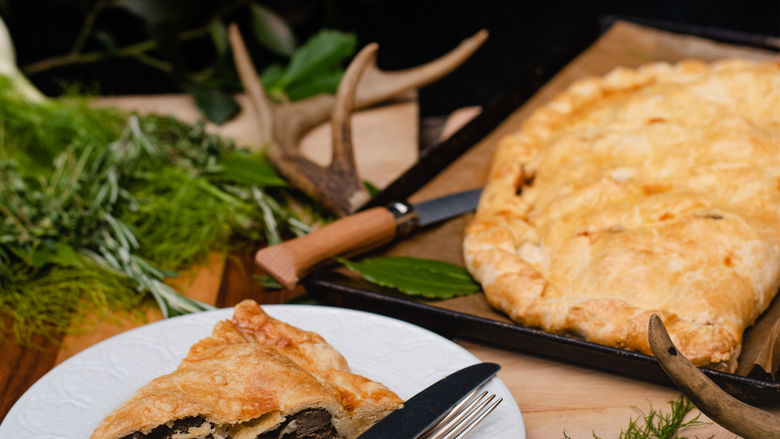 Meat Pie slice on a plate