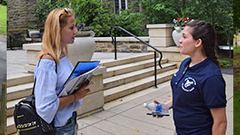 students during orientation