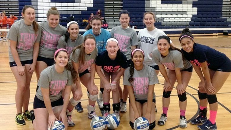 Abington volleyball Dig Pink