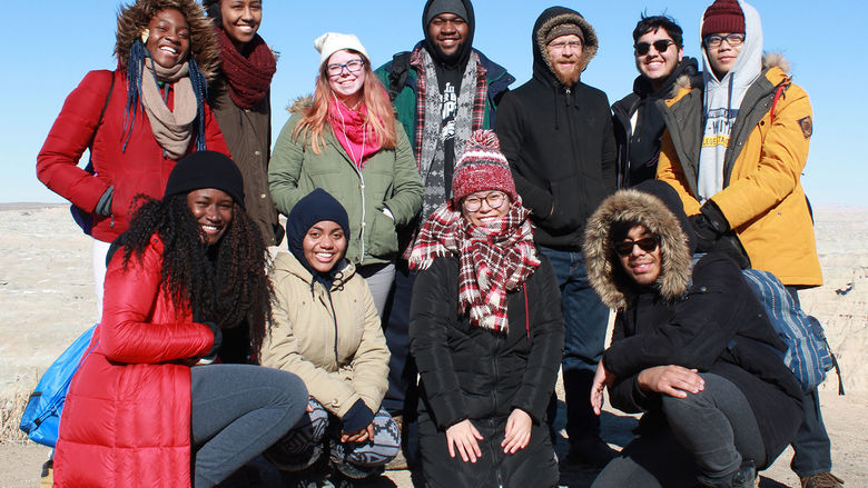 students at Badlands National Park