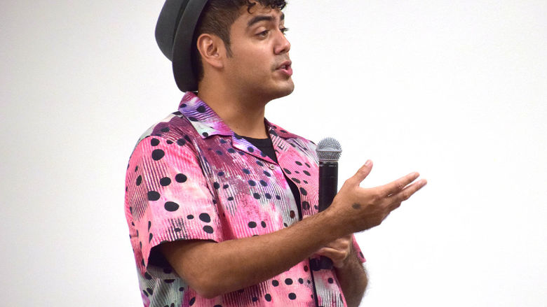 Activist Saul Flores talks to Penn State Abington students