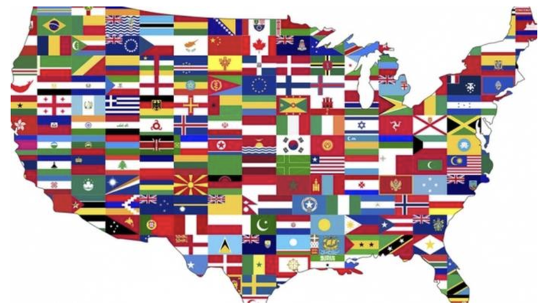 US Map with Flags