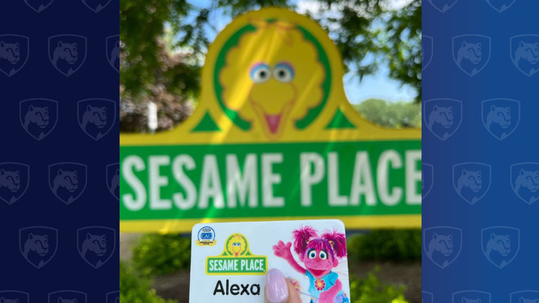 Sesame Place logo and name badge