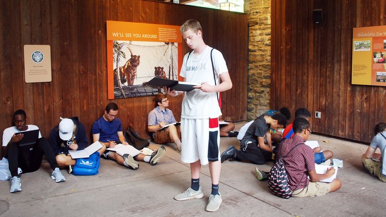 Students studying