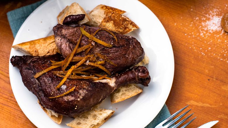 Steak and Bread on a plate