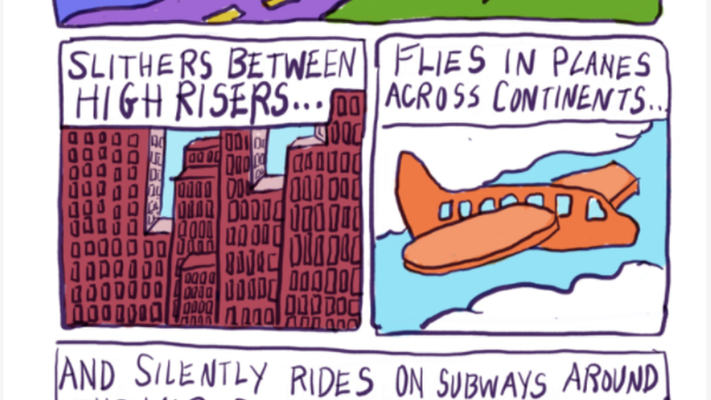 comic page about spread of covid-19